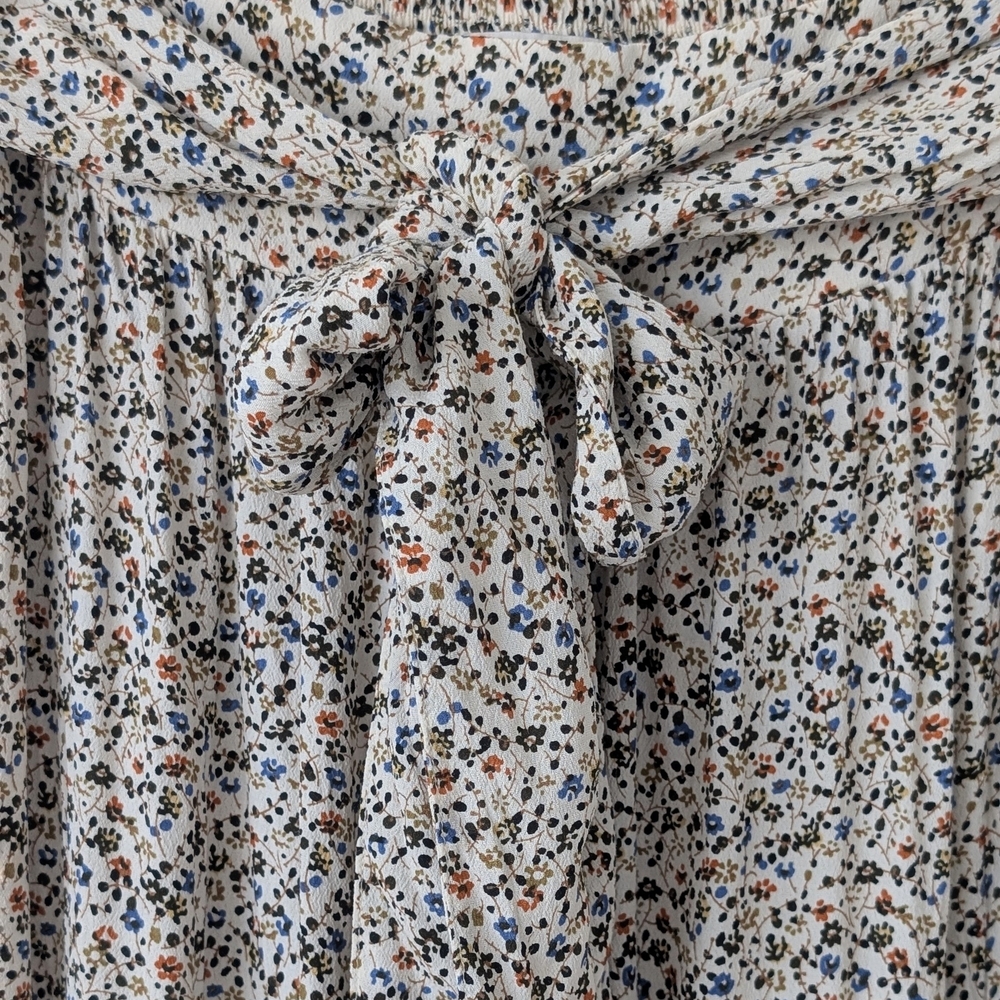 Madewell Fieldwalk Tie Waist Sand Tiered Floral Mini Skirt Size Medium - Picture 8 of 8